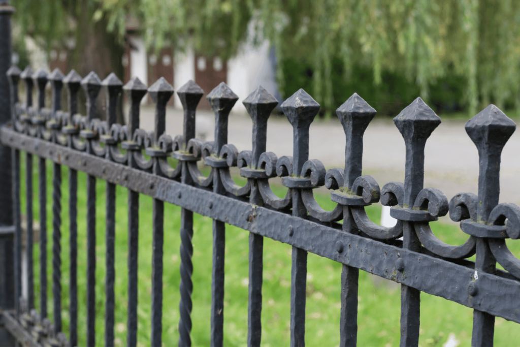 A wrought iron fence