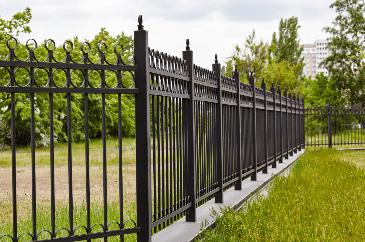 An iron gate around property