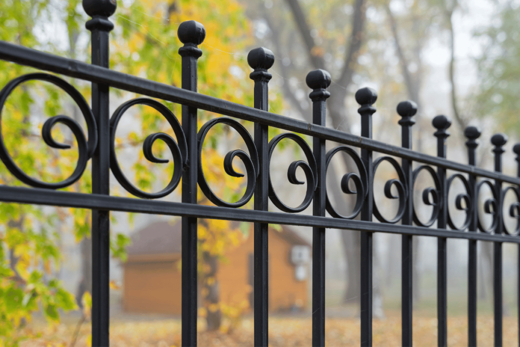 A custom wrought iron fence