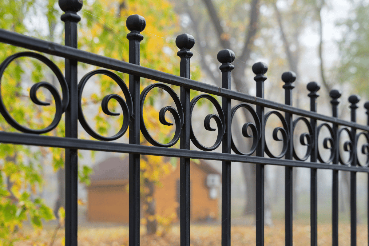A custom wrought iron fence